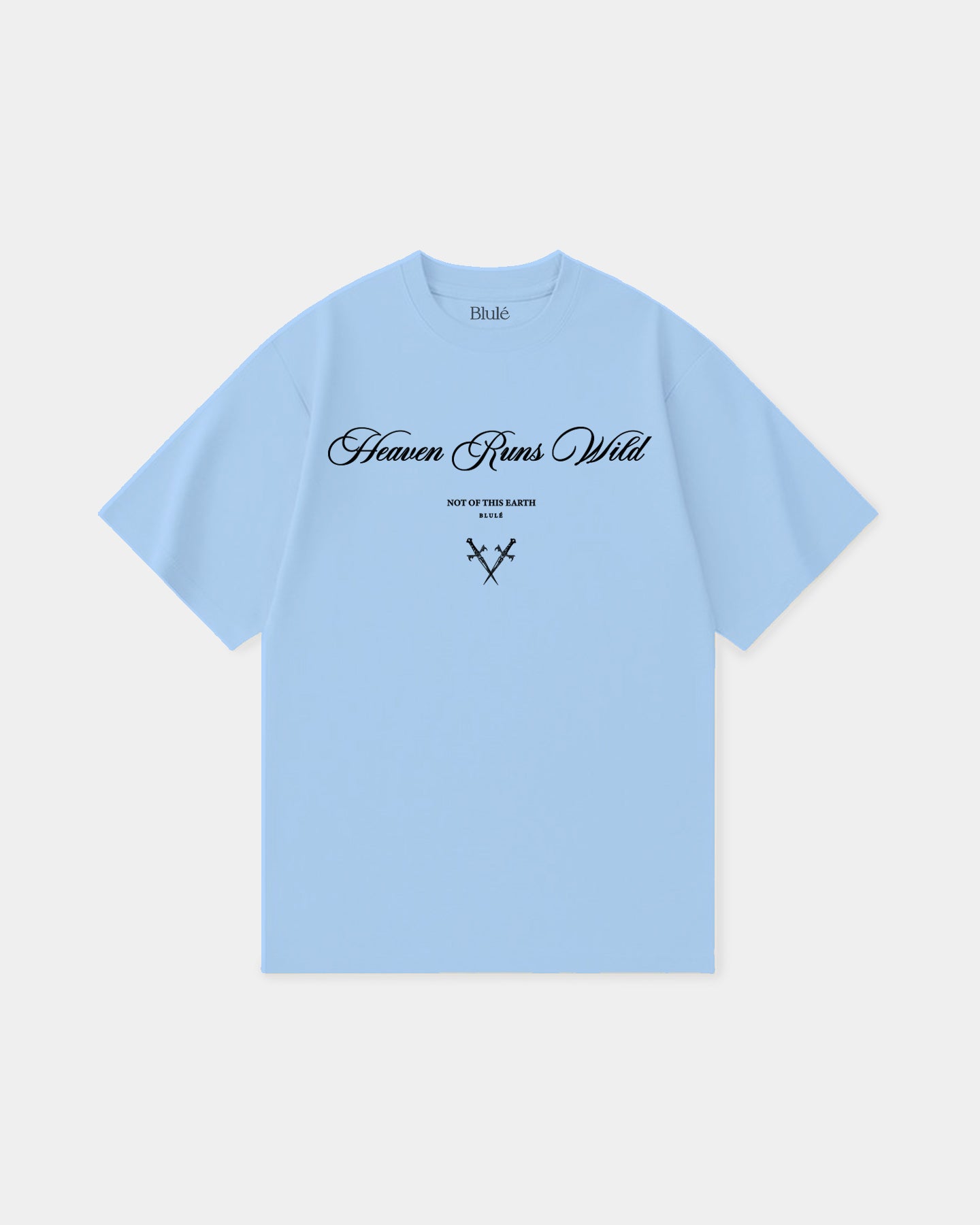 Oversized T Shirt Heaven Runs Wild Sky Blue