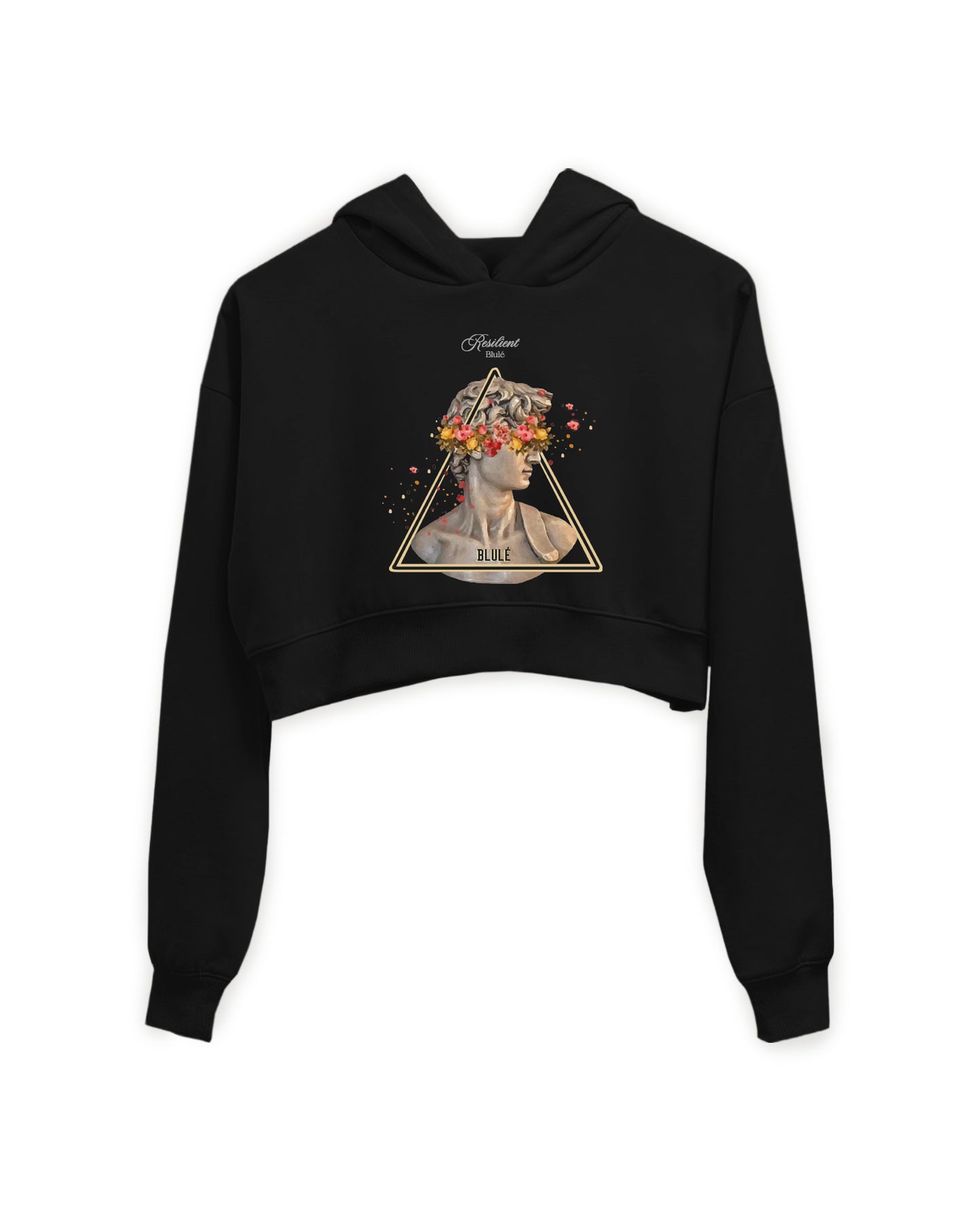 Floreciente Cropped Hoodie Black