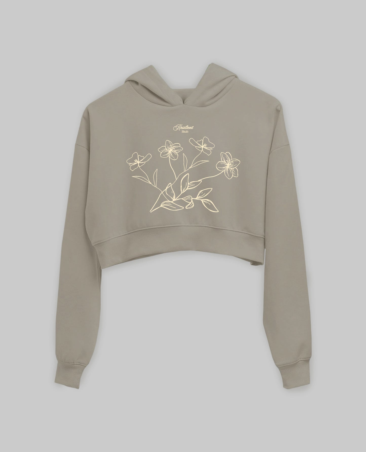 Florece Cropped Hoodie Nude