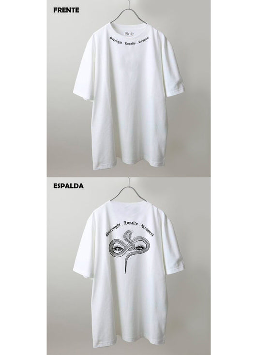 Imagen Camiseta Oversized Premium Unisex Snake Eyes Blanco
