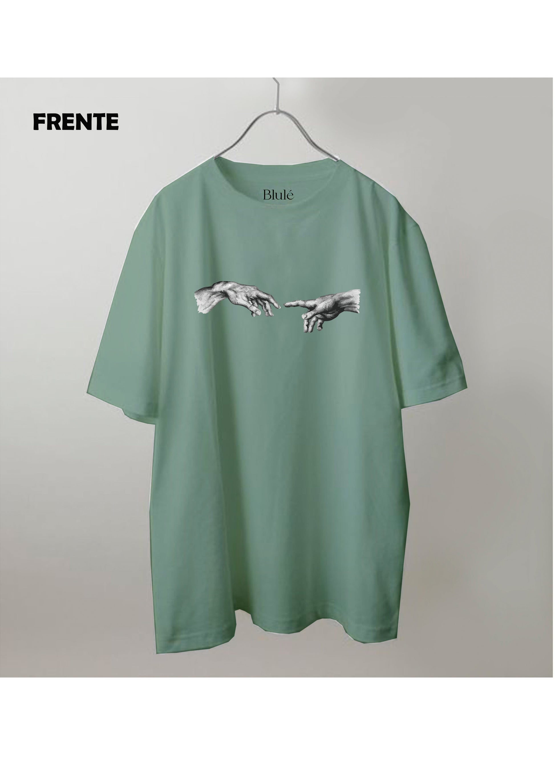 Imagen Camiseta Oversized Premium Unisex Creación de Adán Verde Invierno