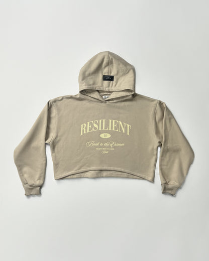 Back to the essence Cropped Hoodie Nude