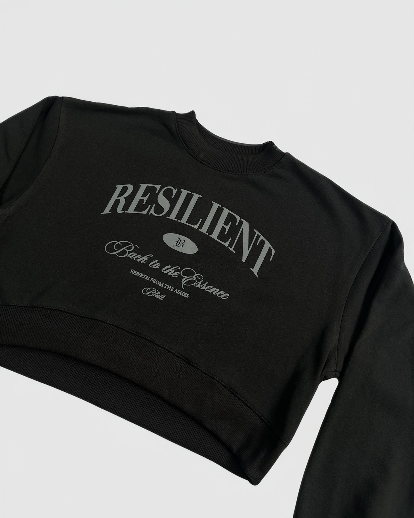 Back to the essence Crewneck Cropped Black