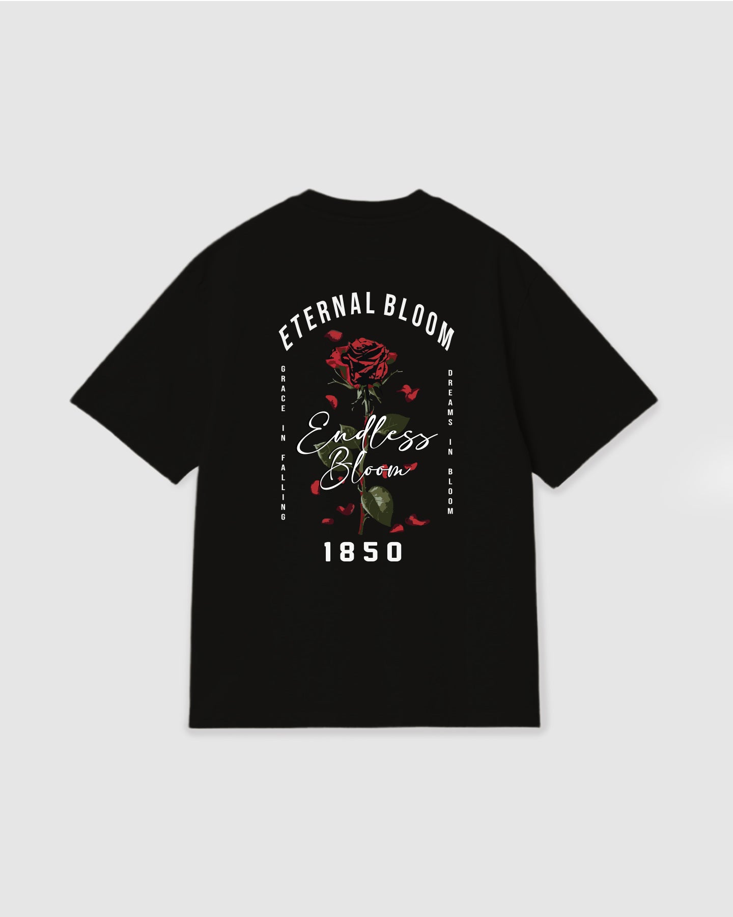Oversized T Shirt Eternal Bloom Black