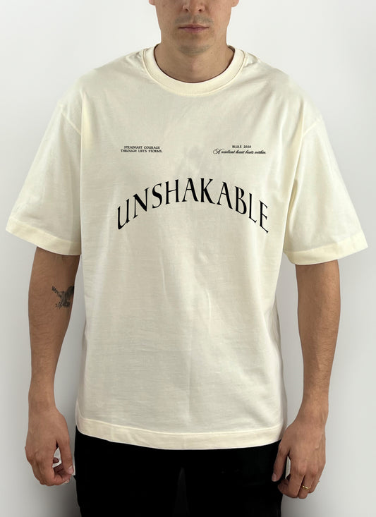 Camiseta Unisex Oversized Unshakeble Vainilla