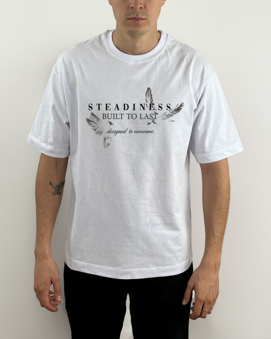 Camiseta Unisex Oversized Steadiness Blanco