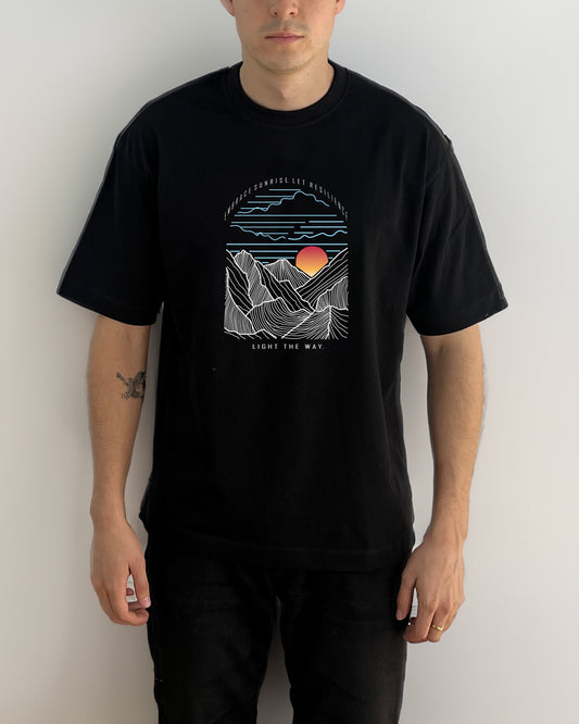 Camiseta Unisex Oversized Sunrise Negro