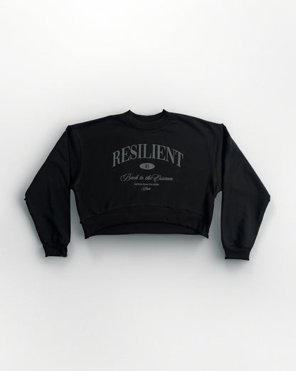 Back to the essence Crewneck Cropped Black