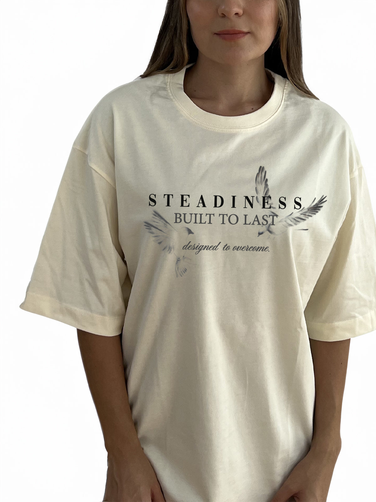 Camiseta Unisex Oversized Steadiness Vainilla