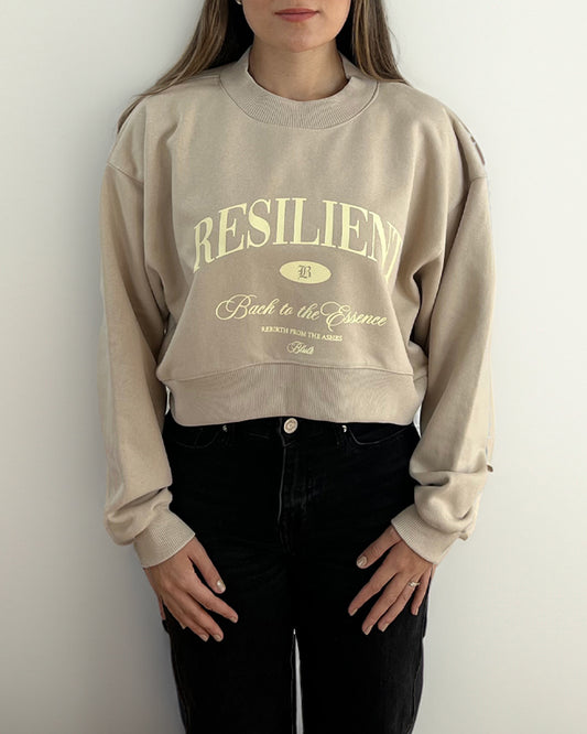 Back to the essence Crewneck Cropped Nude