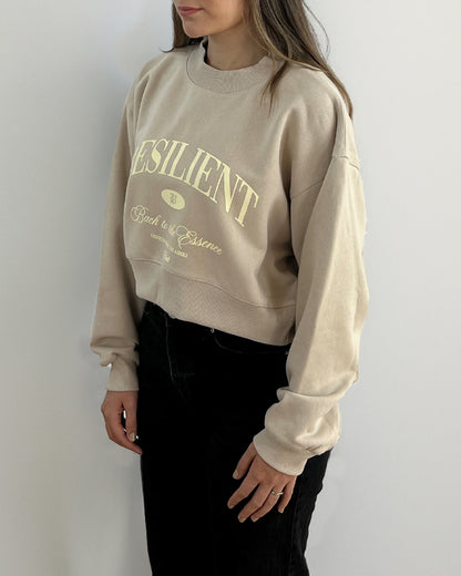 Back to the essence Crewneck Cropped Nude