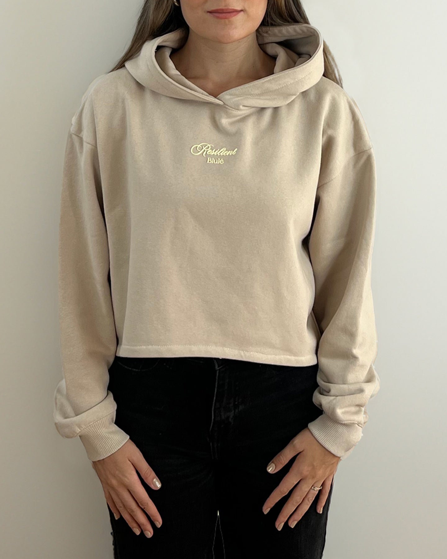 Resilient Cropped Hoodie Nude