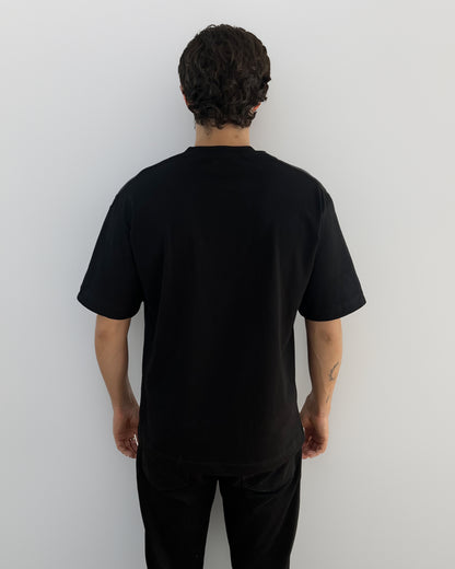 Camiseta Unisex Oversized Back to the essence Gris-Negro