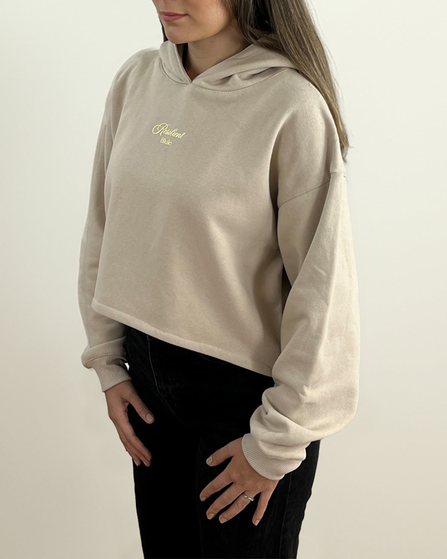 Resilient Cropped Hoodie Nude