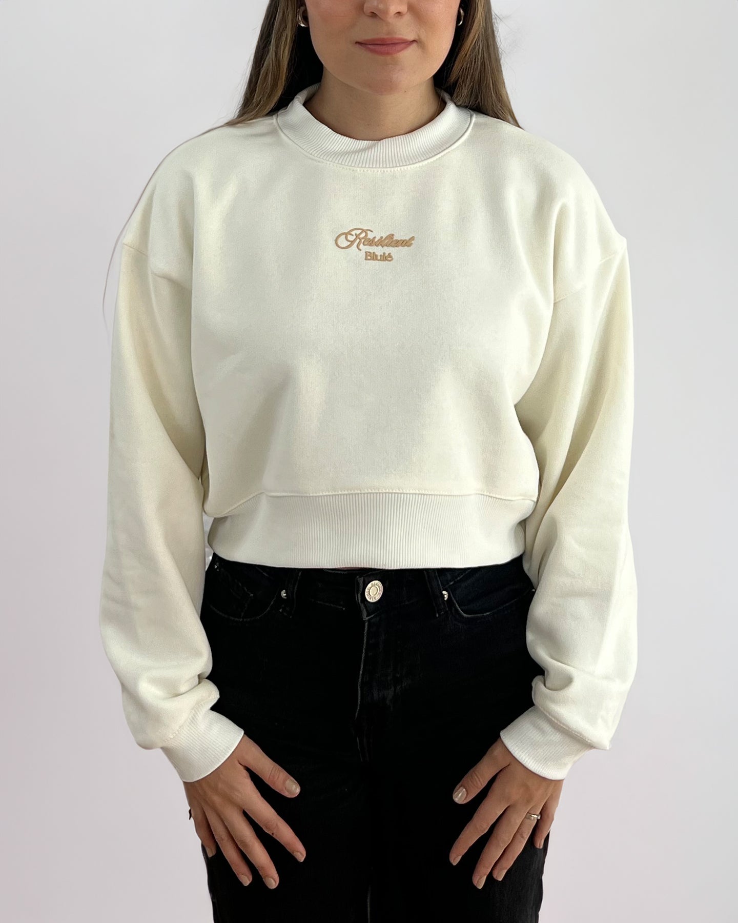 Resilient Cropped Crewneck Vainilla