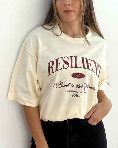 Camiseta Unisex Oversized Back to the essence Vino-Vainilla