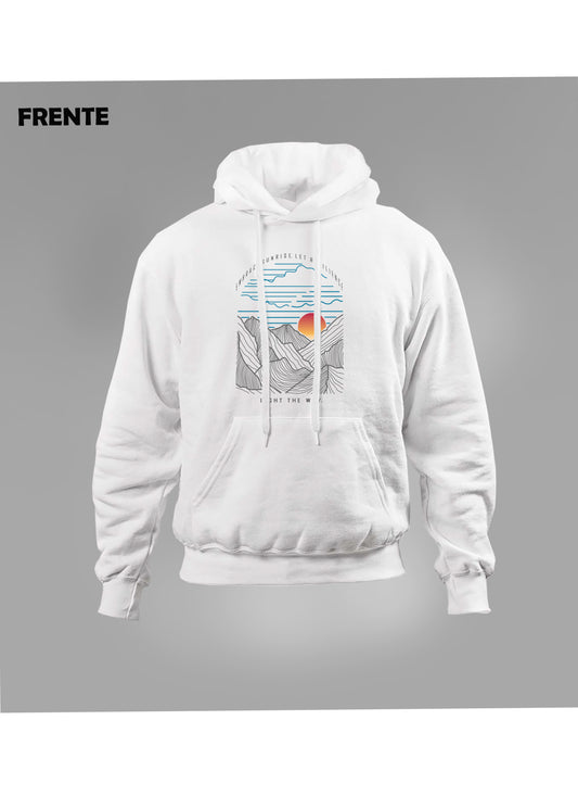 Hoodie Unisex Regular Fit Sunrise Blanco