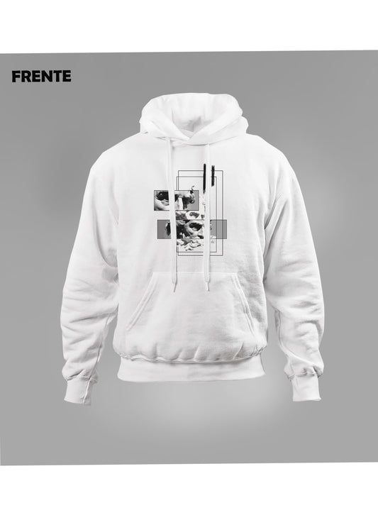 Hoodie Unisex Regular Fit Zeus Blanco