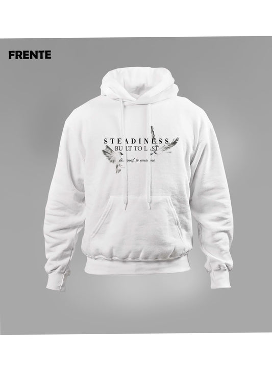 Hoodie Unisex Regular Fit Steadiness Blanco