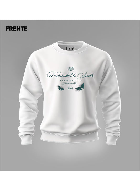 Crewneck Unisex Regular Fit Souls Blanco