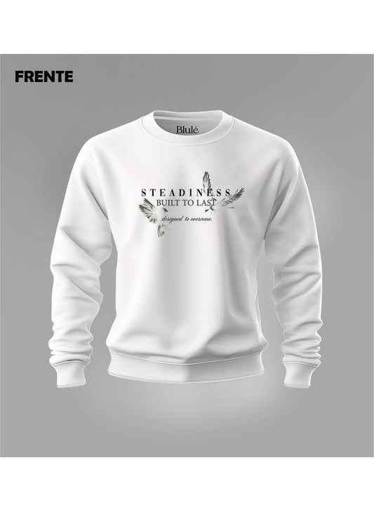 Crewneck Unisex Regular Fit Steadiness Blanco