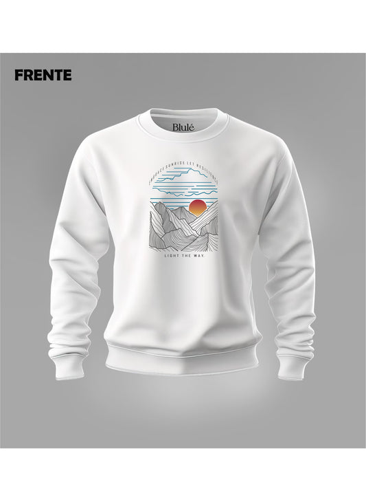 Crewneck Unisex Regular Fit Sunrise Blanco