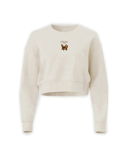 Beautiful disaster Cropped Crewneck Vainilla