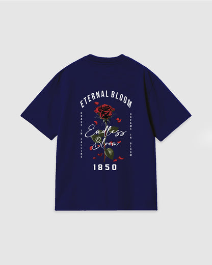 Oversized T Shirt Eternal Bloom Blue Navy