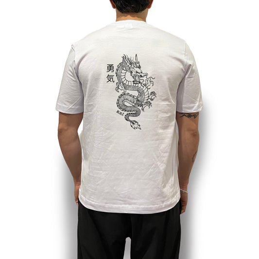 Camiseta Regular Fit Unisex Dragon Blanco