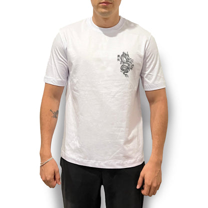 Camiseta Regular Fit Unisex Dragon Blanco