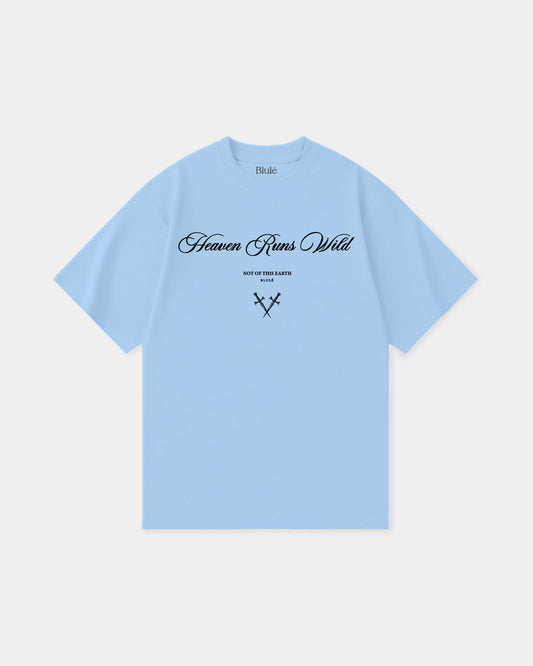 Oversized T Shirt Heaven Runs Wild Sky Blue