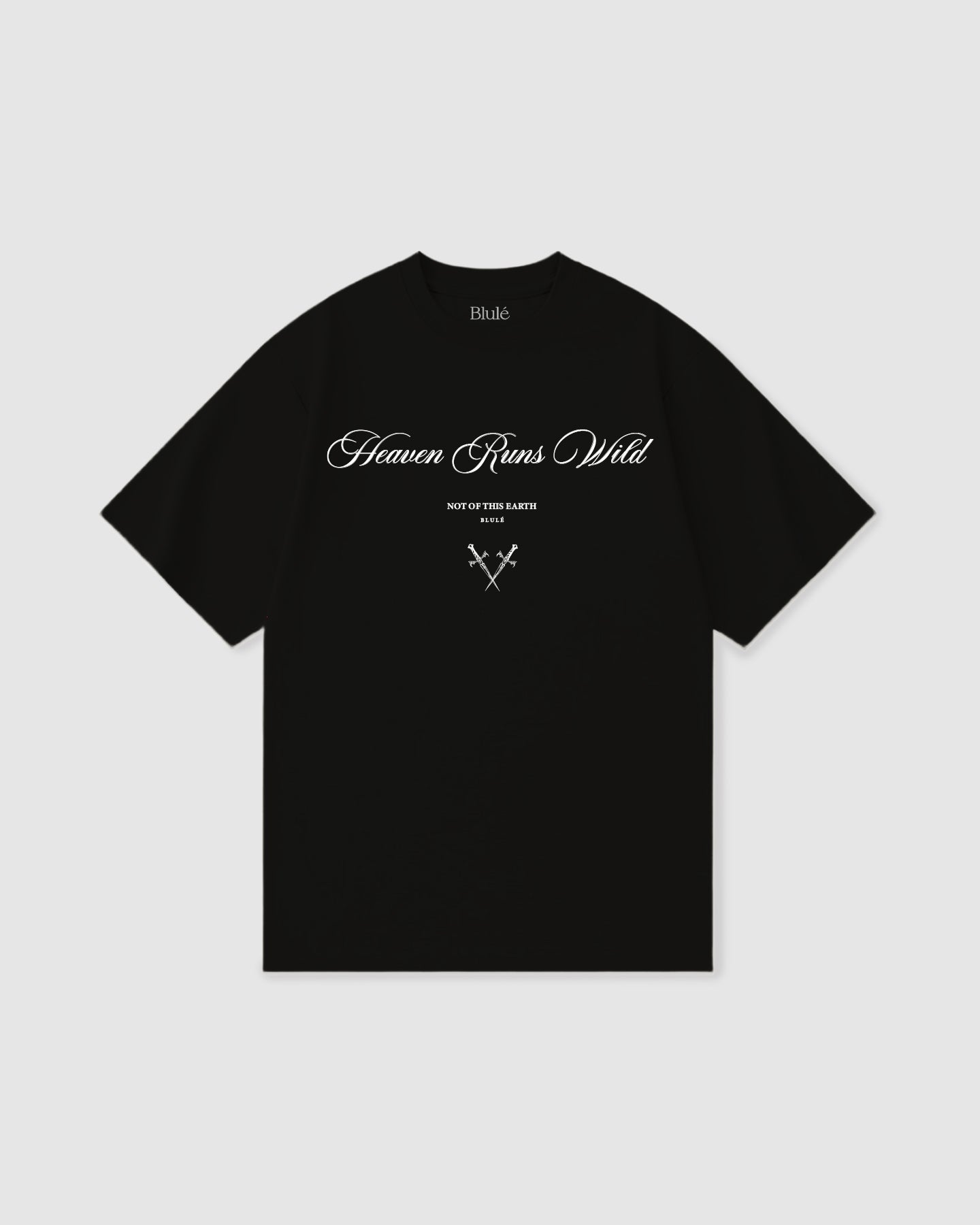 Oversized T Shirt Heaven Runs Wild Black