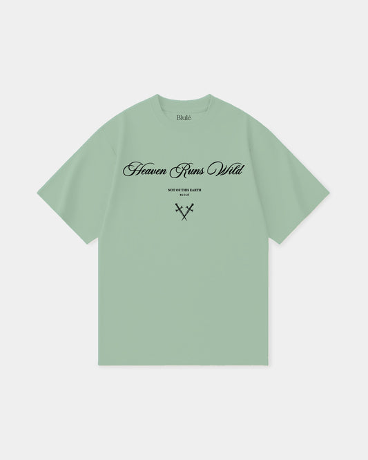 Oversized T Shirt Heaven Runs Wild Light Green