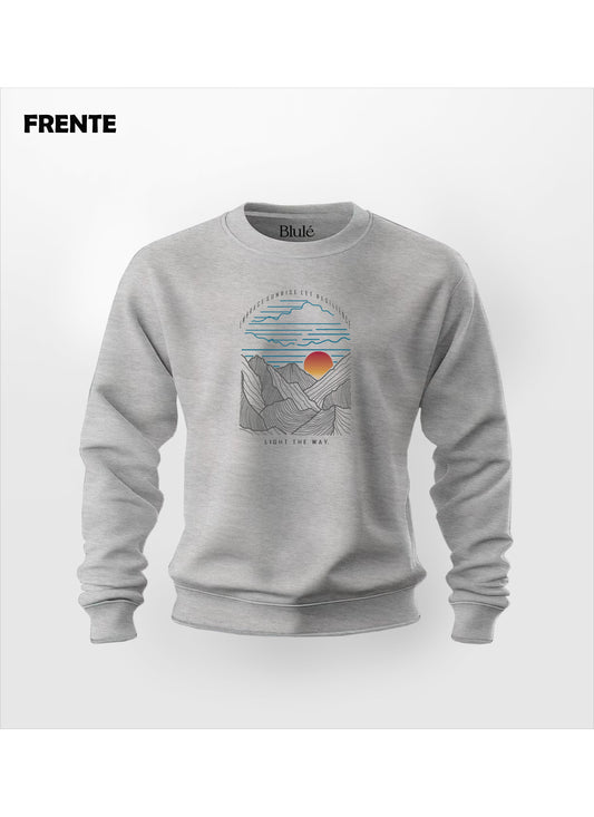 Crewneck Unisex Regular Fit Sunrise Gris Jaspe