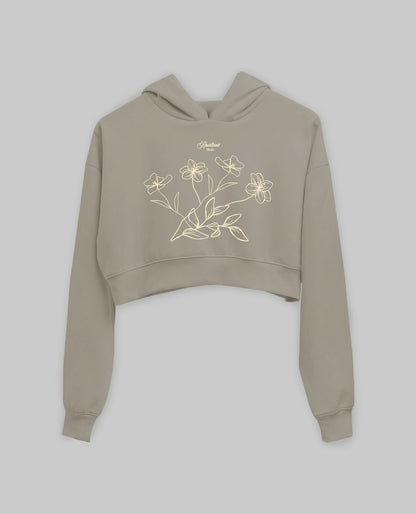 Florece Cropped Hoodie Nude
