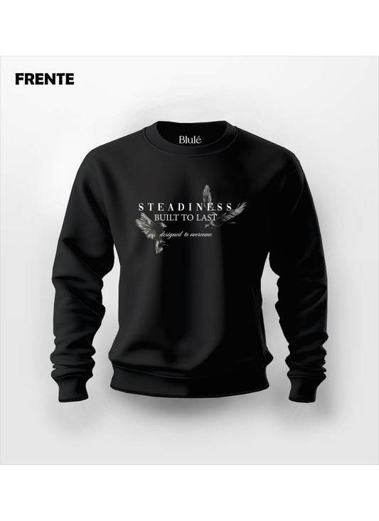 Crewneck Unisex Regular Fit Steadiness Negro