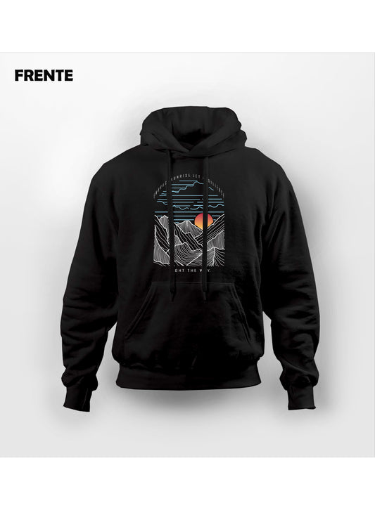 Hoodie Unisex Regular Fit Sunrise Negro