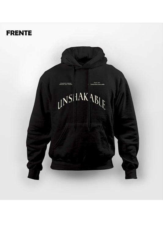 Hoodie Unisex Regular Fit Unshakeble Negro