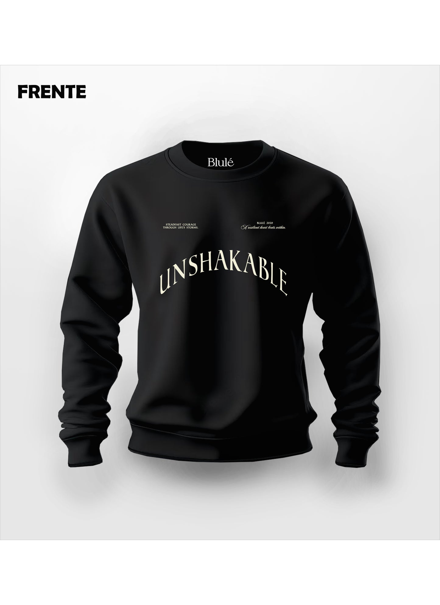 Crewneck Unisex Regular Fit Unshakeble Negro