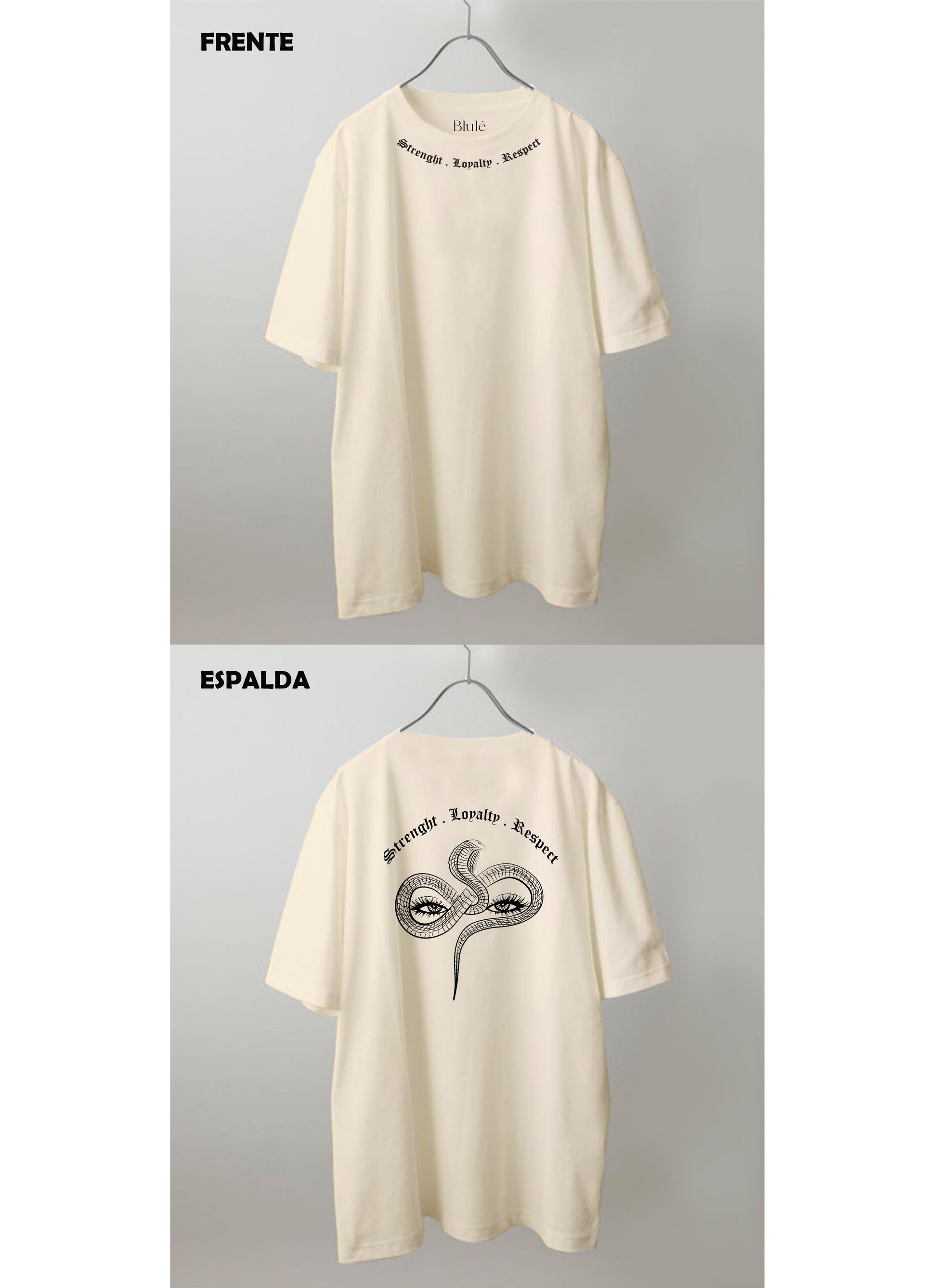 Imagen Camiseta Oversized Premium Unisex Snake Eyes Vainilla