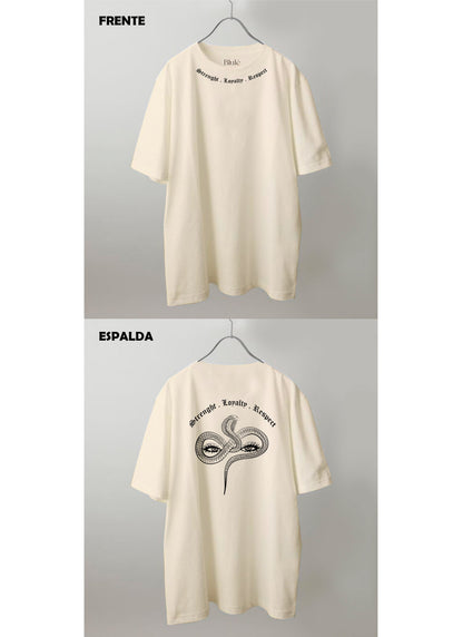 Imagen Camiseta Oversized Premium Unisex Snake Eyes Vainilla