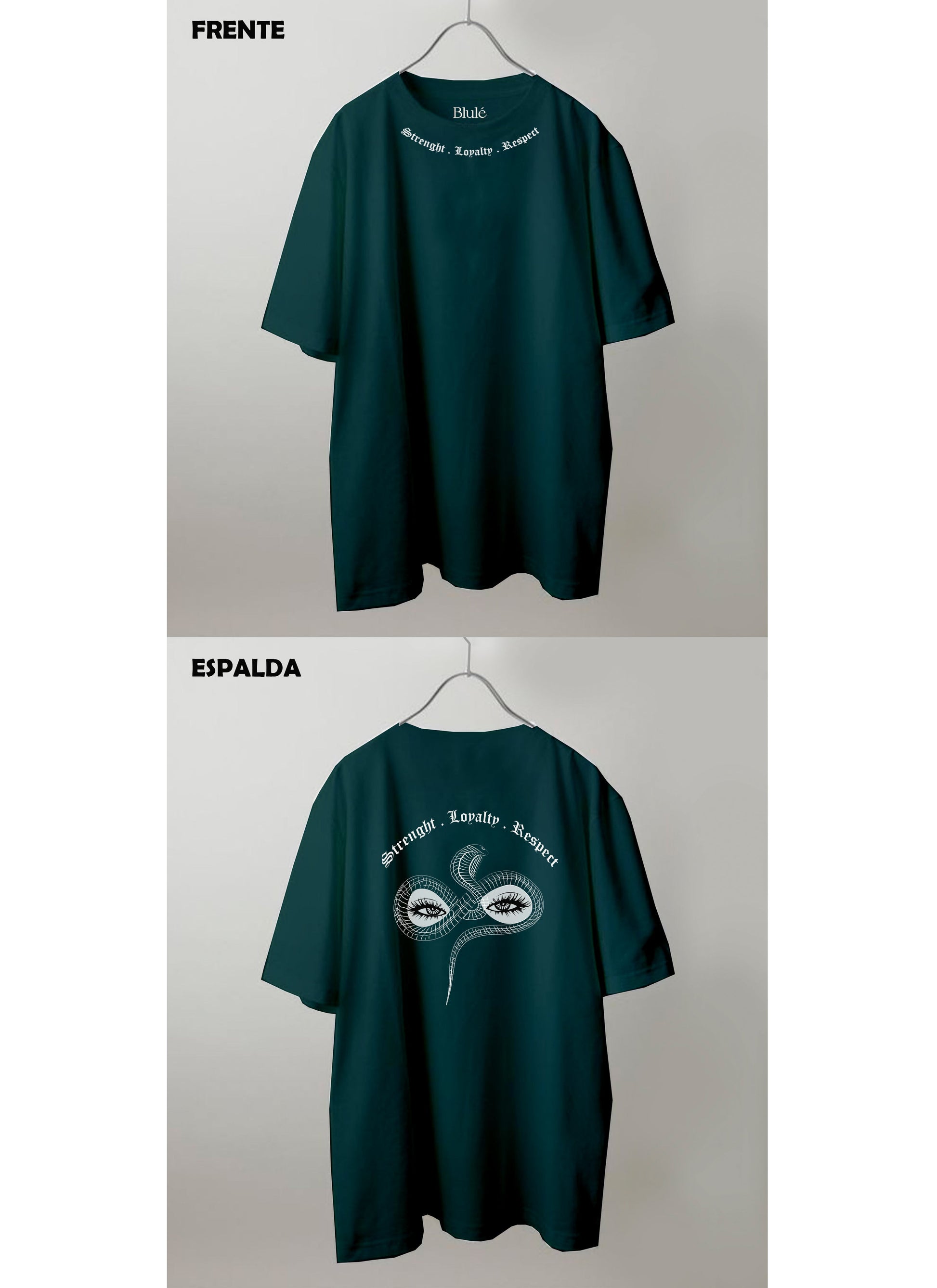 Imagen Camiseta Oversized Premium Unisex Snake Eyes Verde Botella