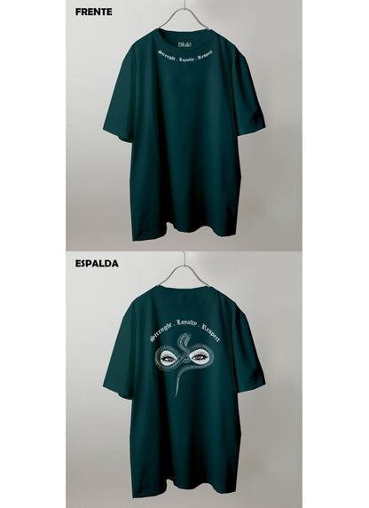 Imagen Camiseta Oversized Premium Unisex Snake Eyes Verde Botella