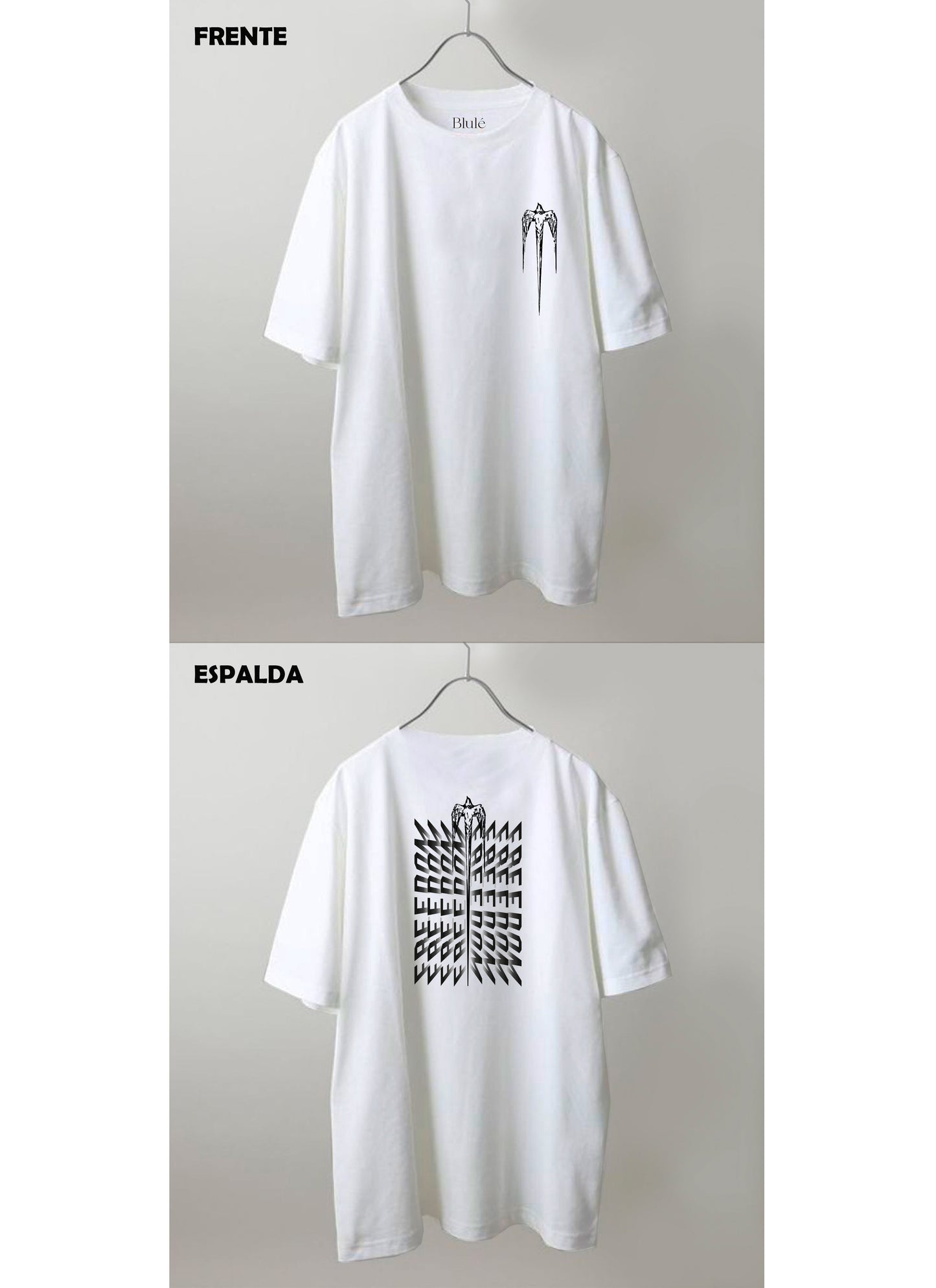 Imagen Camiseta Oversized Premium Unisex Freedom Blanco