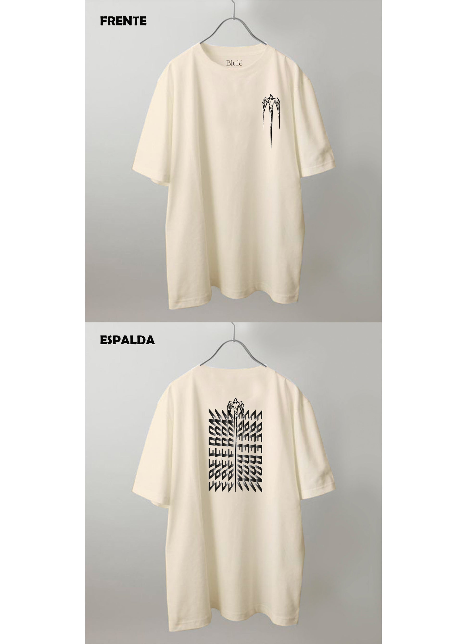 Imagen Camiseta Oversized Premium Unisex Freedom Vainilla