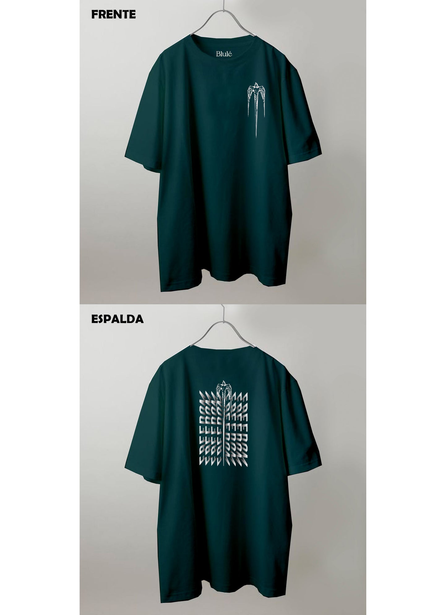 Imagen Camiseta Oversized Premium Unisex Freedom Verde Botella