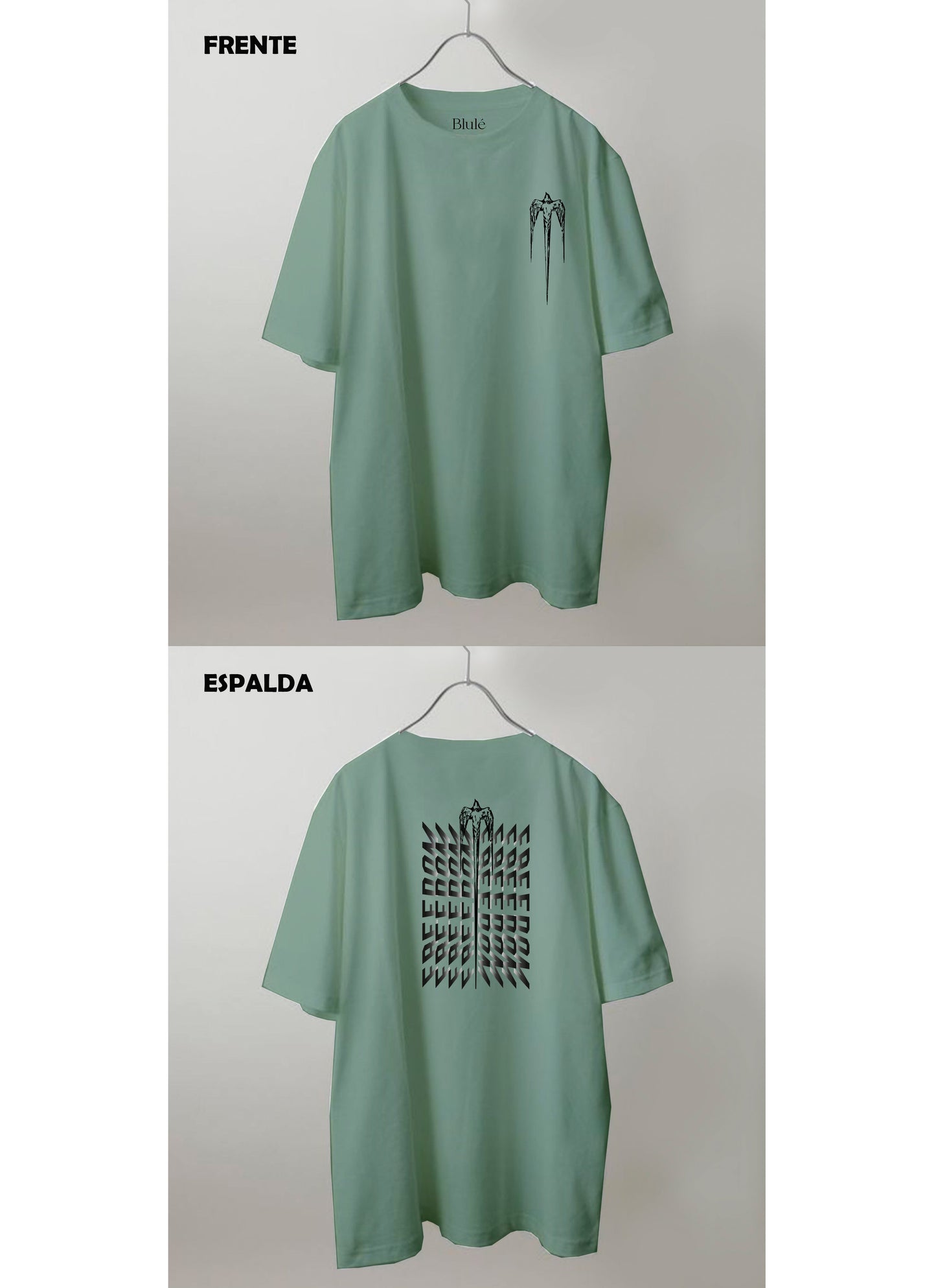 Imagen Camiseta Oversized Premium Unisex Freedom Verde Invierno