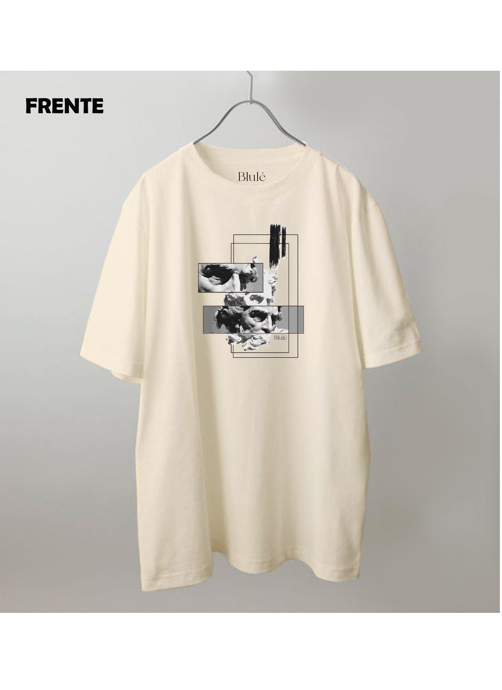 Imagen Camiseta Oversized Premium Unisex Mirada de Zeus Vainilla
