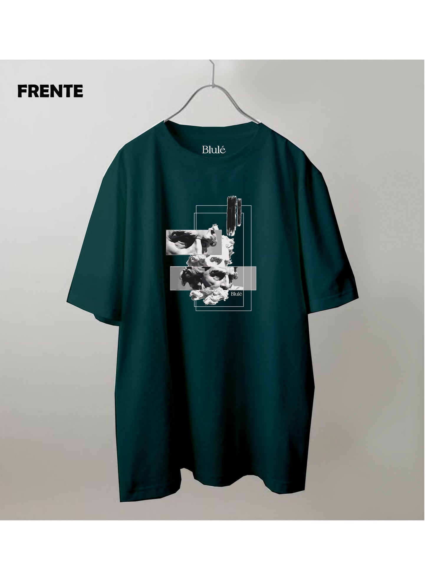 Imagen Camiseta Oversized Premium Unisex Mirada de Zeus Verde Botella