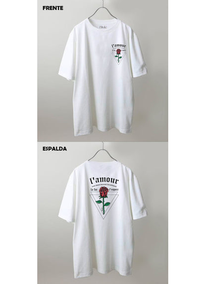 Imagen Camiseta Oversized Premium Unisex L'amour Blanco